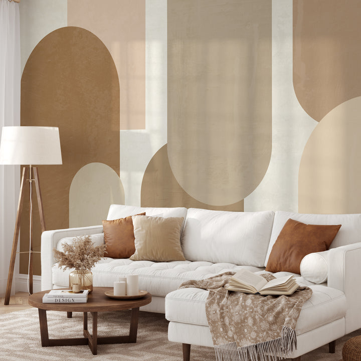 Minimal Neutral Arches Mural