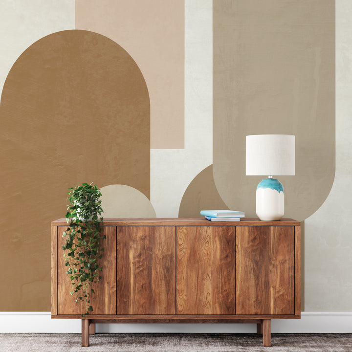 Minimal Neutral Arches Mural