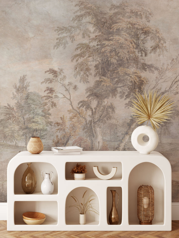 Aged Fresco Mural - Antique Scenic Wallpaper