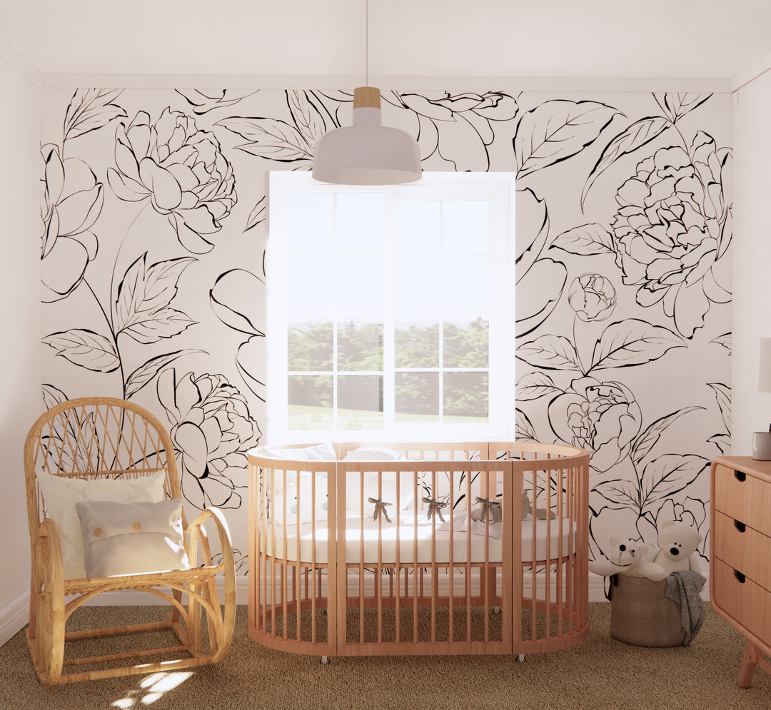 The Minimalist Peony Mural