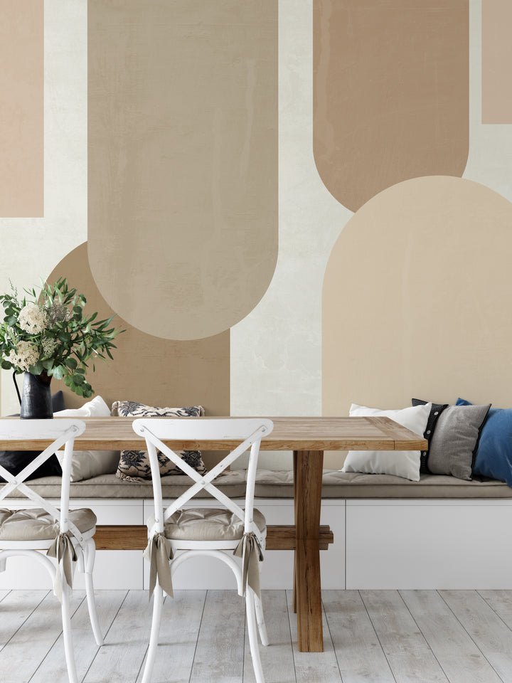 Minimal Neutral Arches Mural