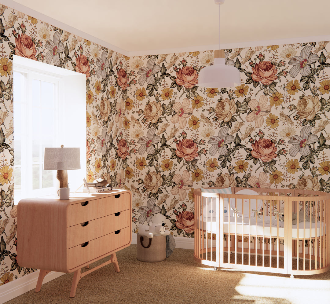 Vintage Floral Mural