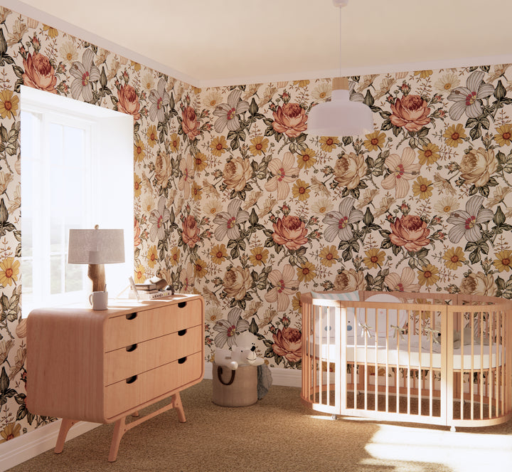 Vintage Floral Mural