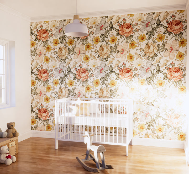 Vintage Floral Mural