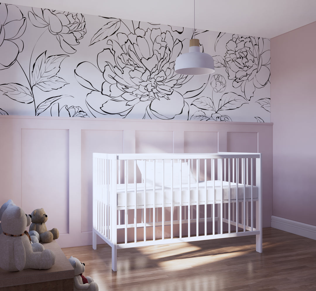 The Minimalist Peony Mural