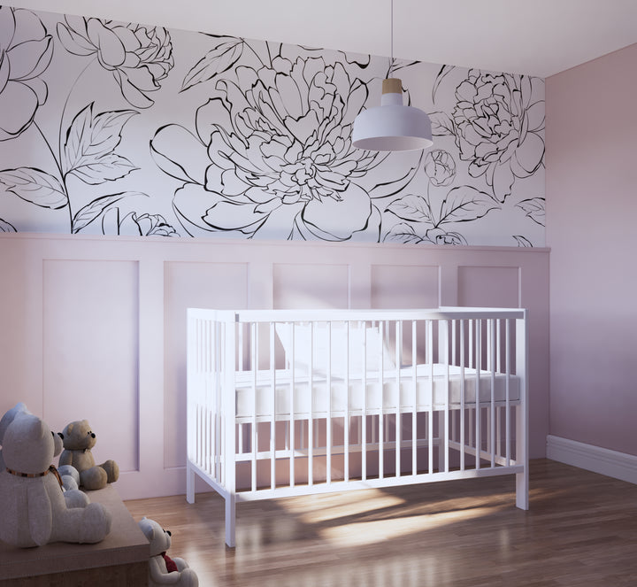 The Minimalist Peony Mural