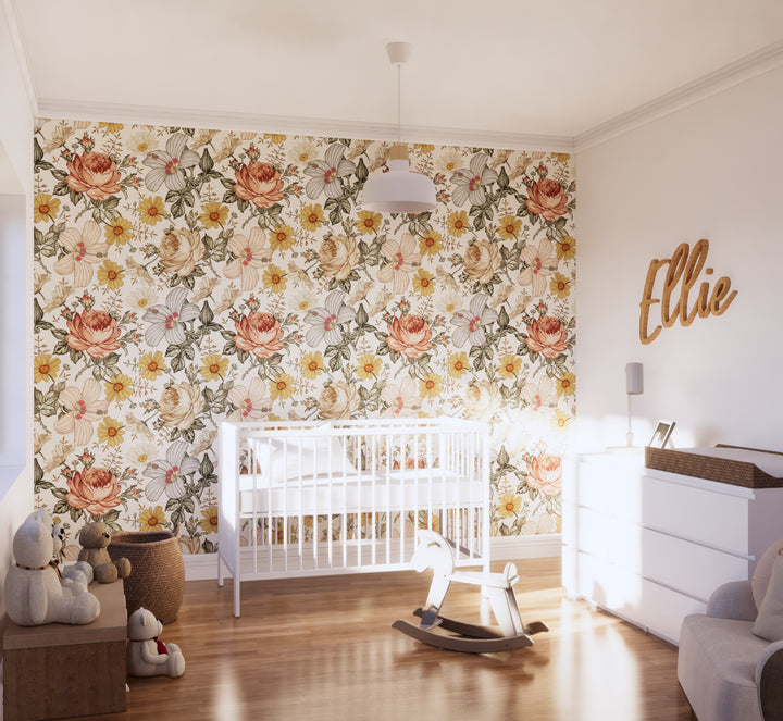 Vintage Floral Mural