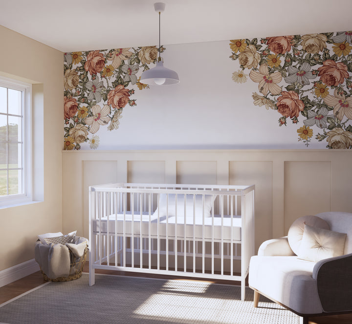 Vintage Nursery Floral Corner Decals