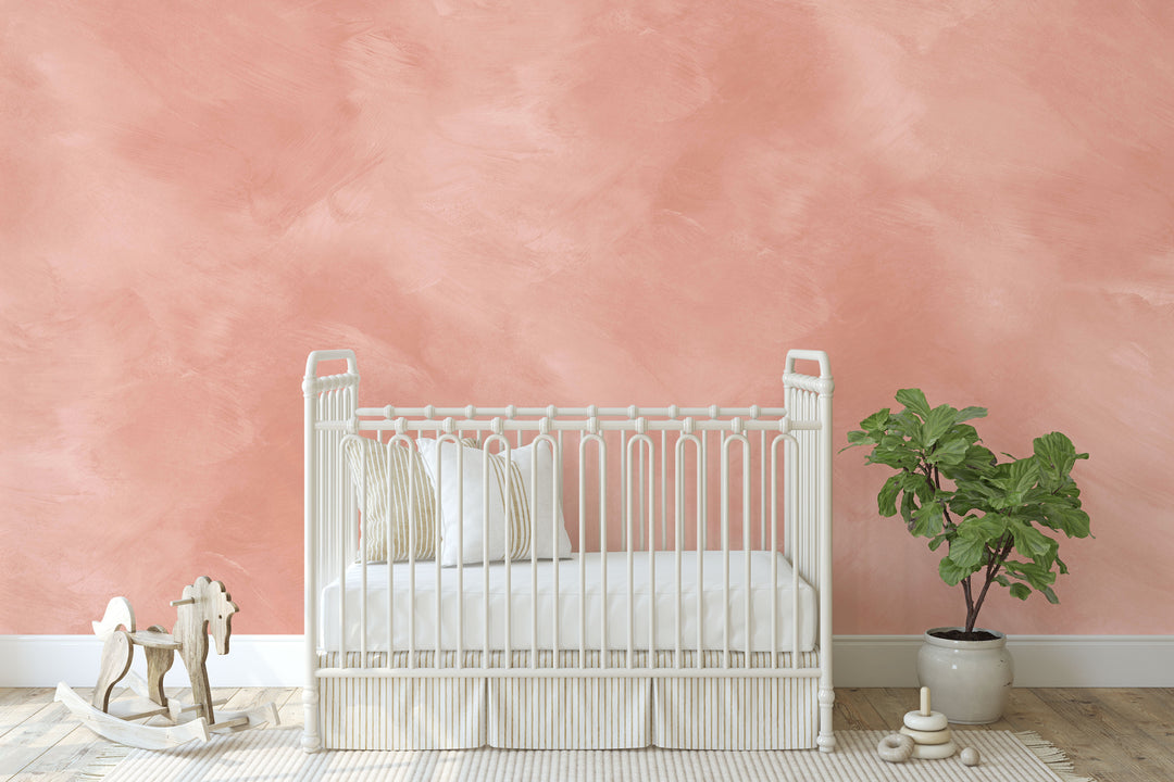 Angelina Minimalist Warm Peach Wallpaper Mural