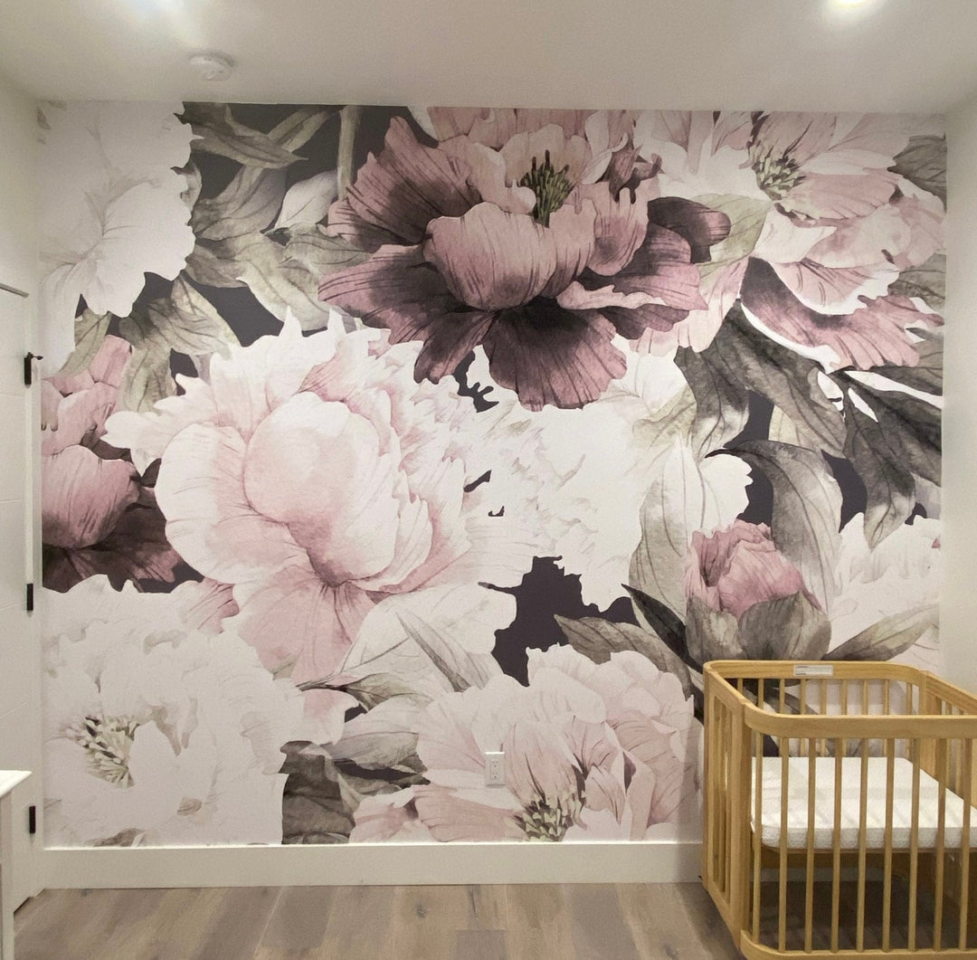 Peonies in Dusty Rose Wallpaper Mural