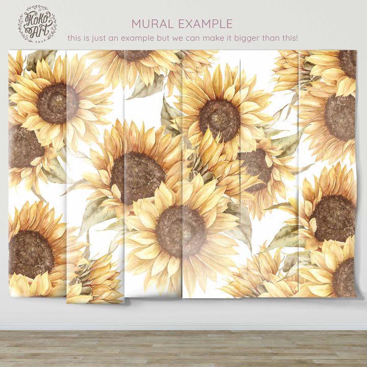 Boho Sunflowers Mural