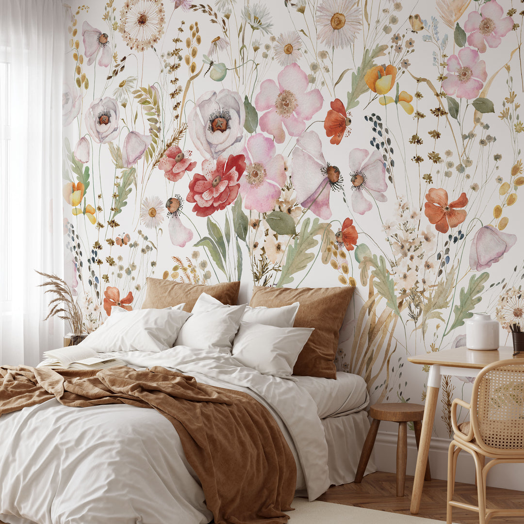 Romantic Floral Bouquet Mural