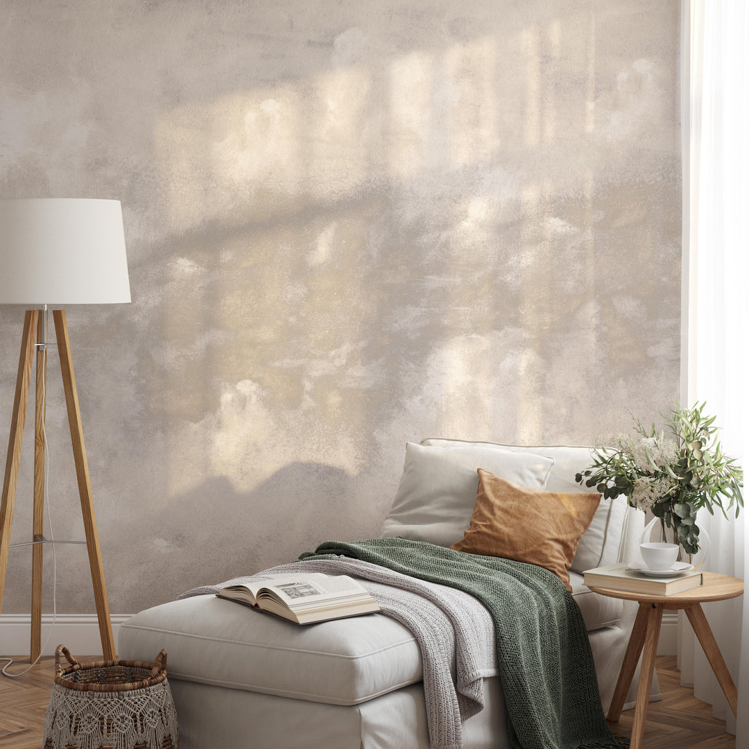 Minimal Ombre Clouds in Nude Wallpaper Mural