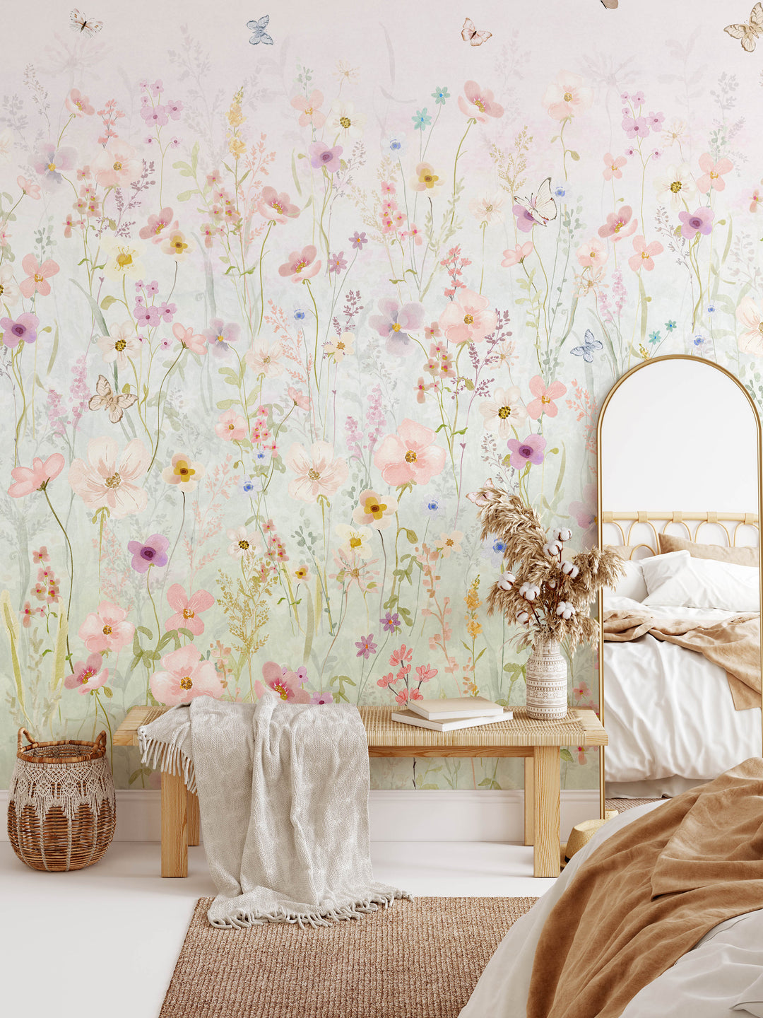 Field of Wildflowers at Sunrise Mural