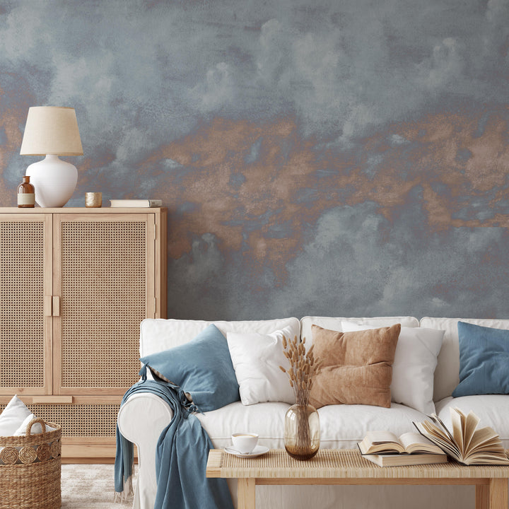 Minimal Ombre Clouds in Dusk Wallpaper Mural