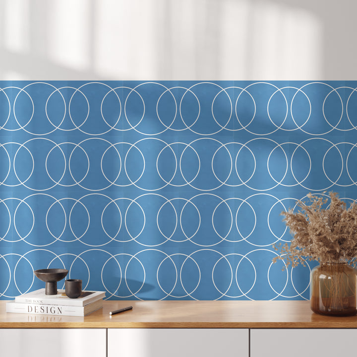 Pegatinas de vinilo con formas de círculos azules