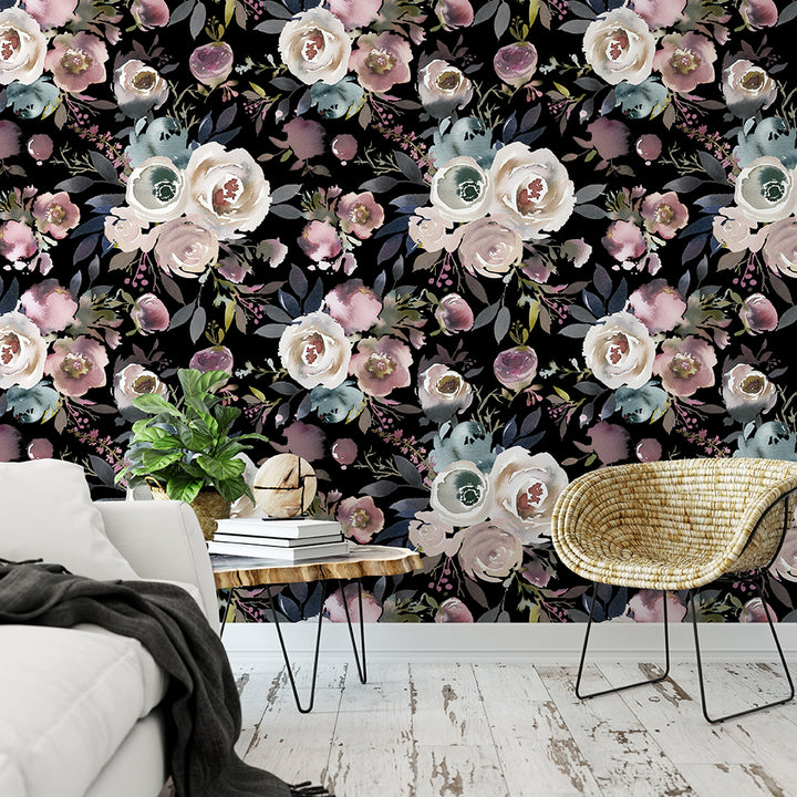 Adeline Dark Bouquet Mural