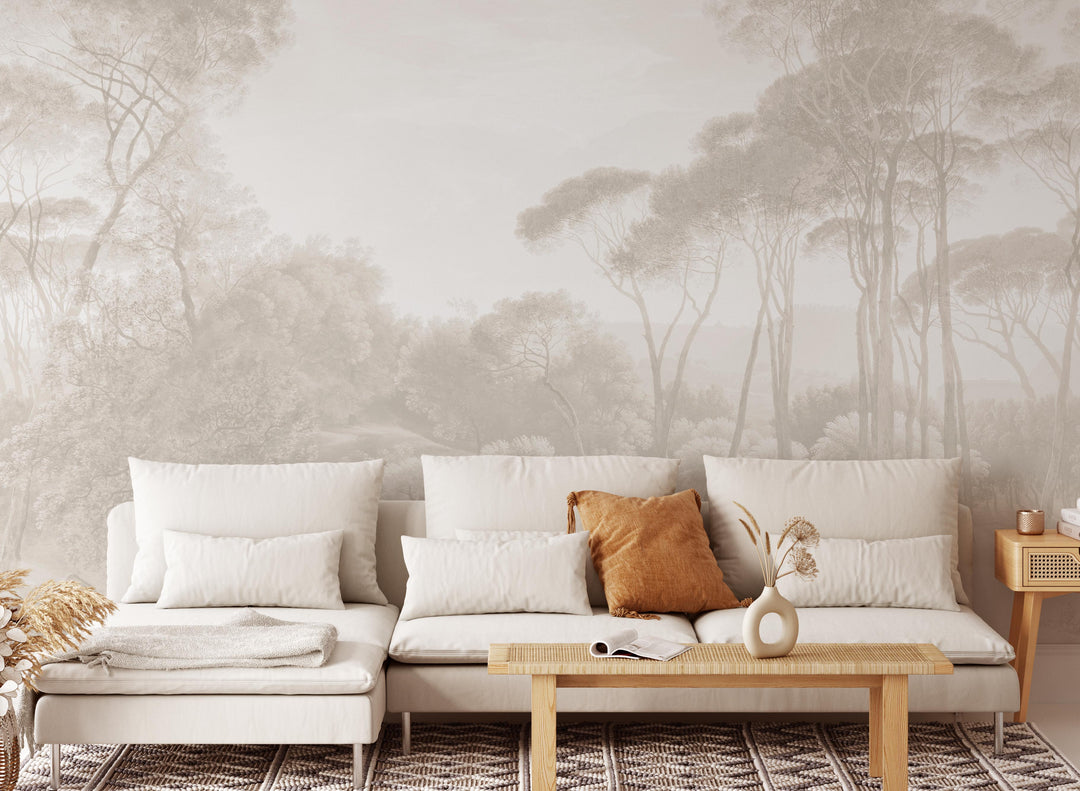 Italian Landscape in Neutral Light Wallpaper Mural