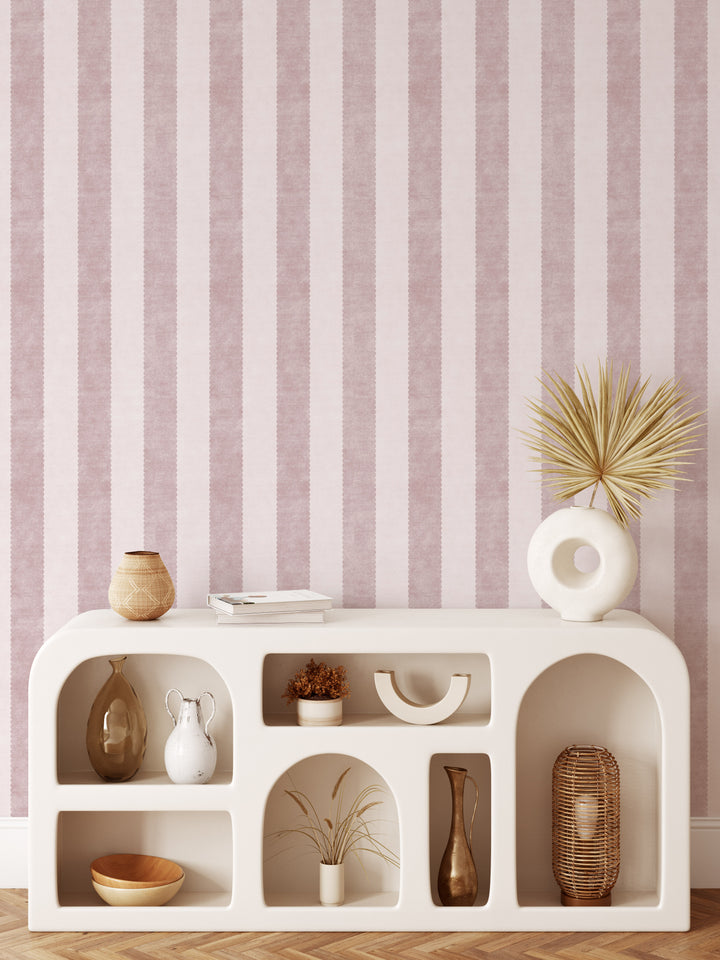 Vintage Scallop 3 Stripe Wallpaper