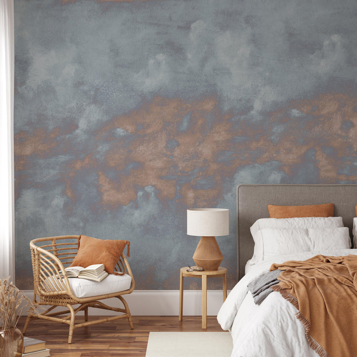 Minimal Ombre Clouds in Dusk Wallpaper Mural