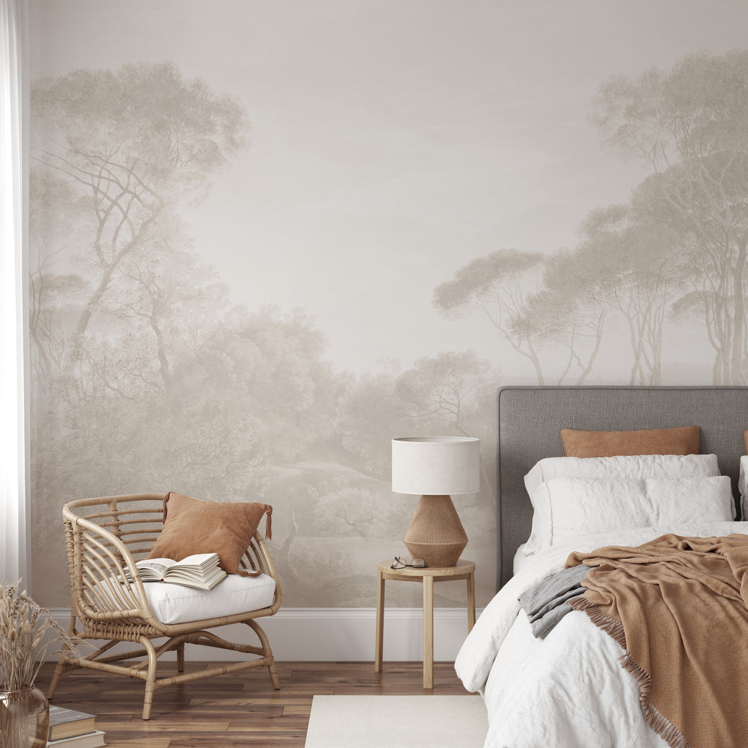 Italian Landscape in Neutral Light Wallpaper Mural