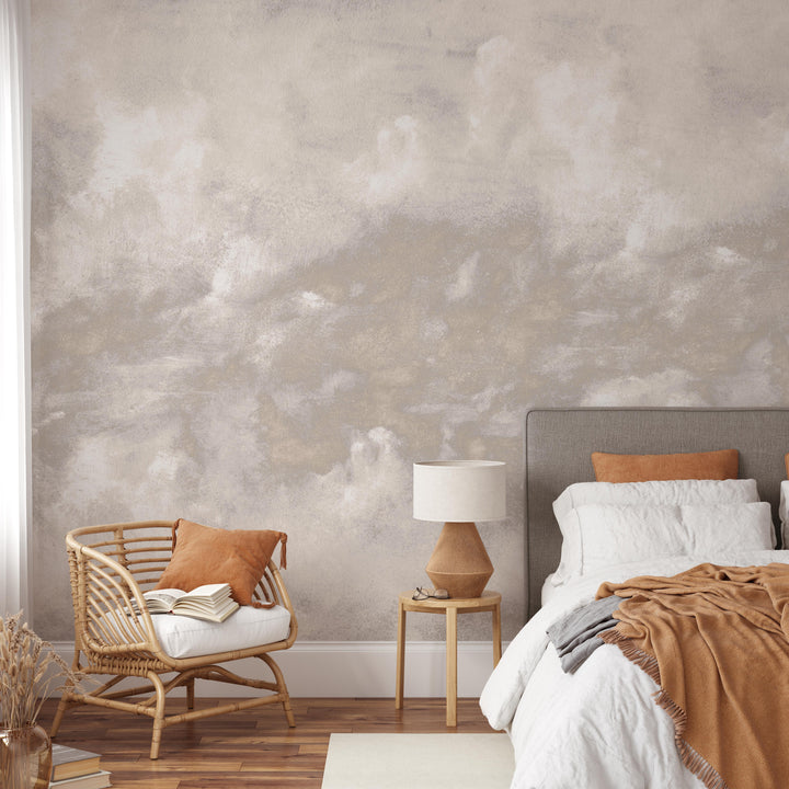 Minimal Ombre Clouds in Nude Wallpaper Mural