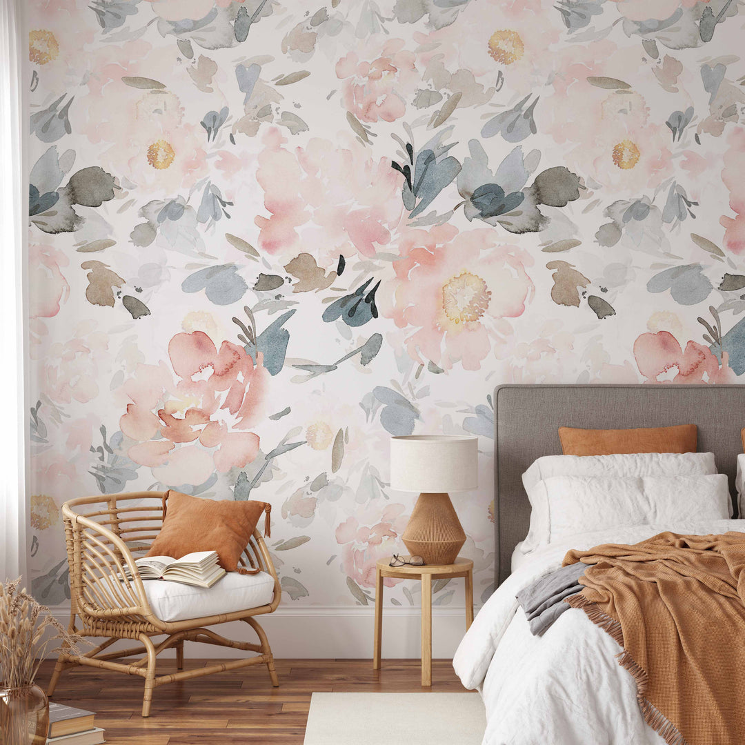 Harper Mural| Large Scale Floral Bouquet Girl Nursery Wallpaper
