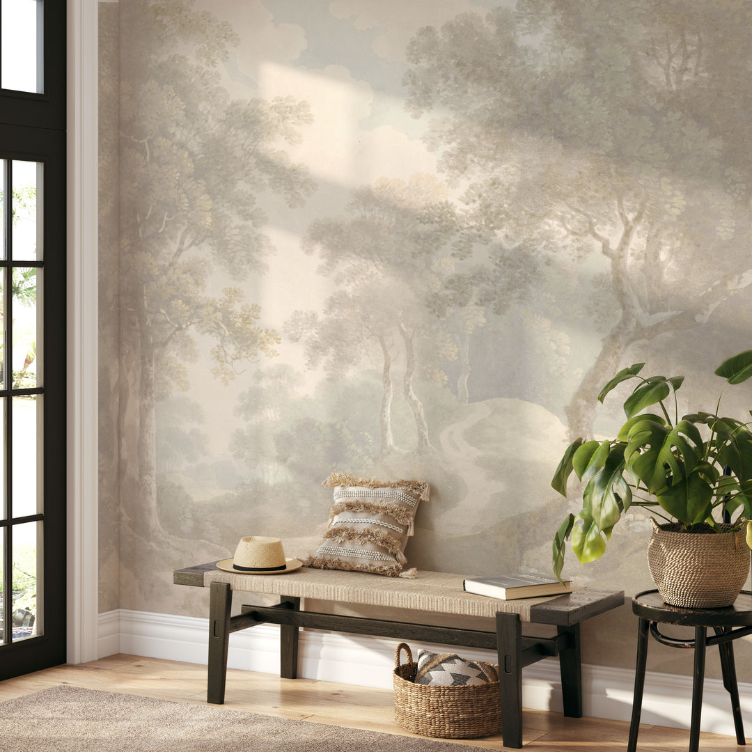 Light Antique Woodland Trail Mural