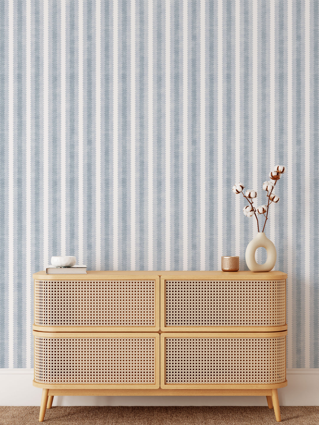 Zig Zag Column Vintage 6  Stripe Wallpaper