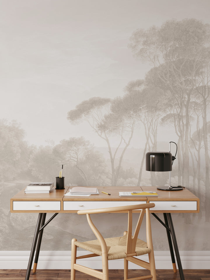 Italian Landscape in Neutral Light Wallpaper Mural