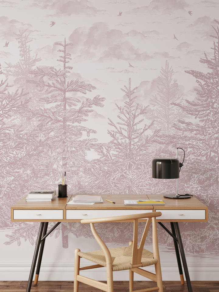 Blush Silent Canopy Mural