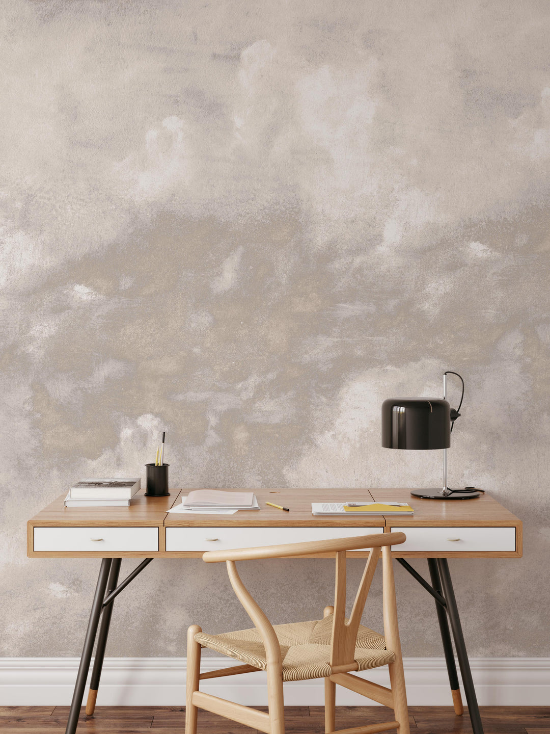 Minimal Ombre Clouds in Nude Wallpaper Mural