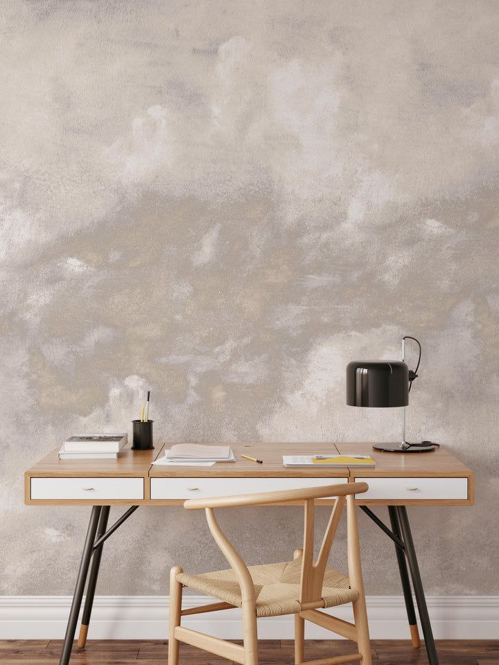 Minimal Ombre Clouds in Nude Wallpaper Mural