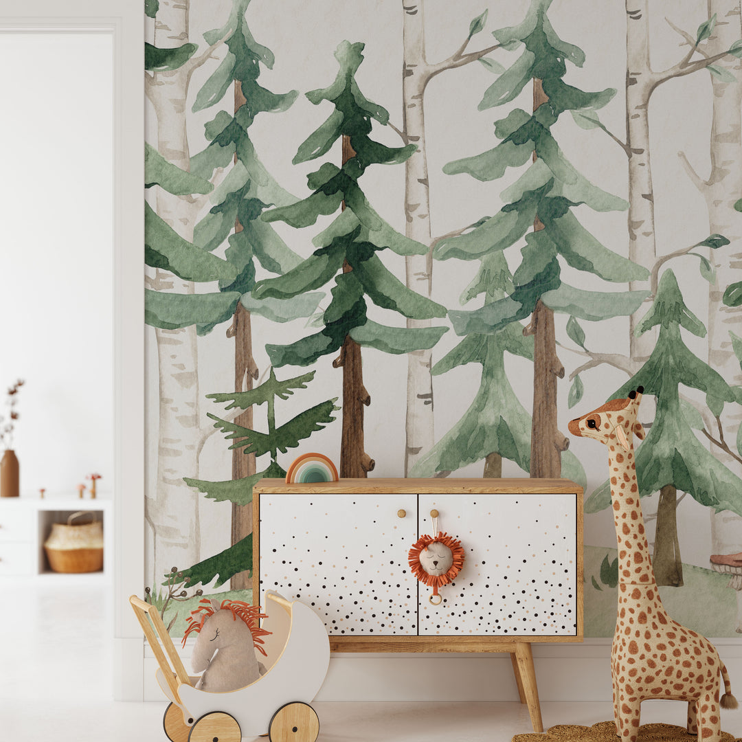 Woodland Watercolor Mural