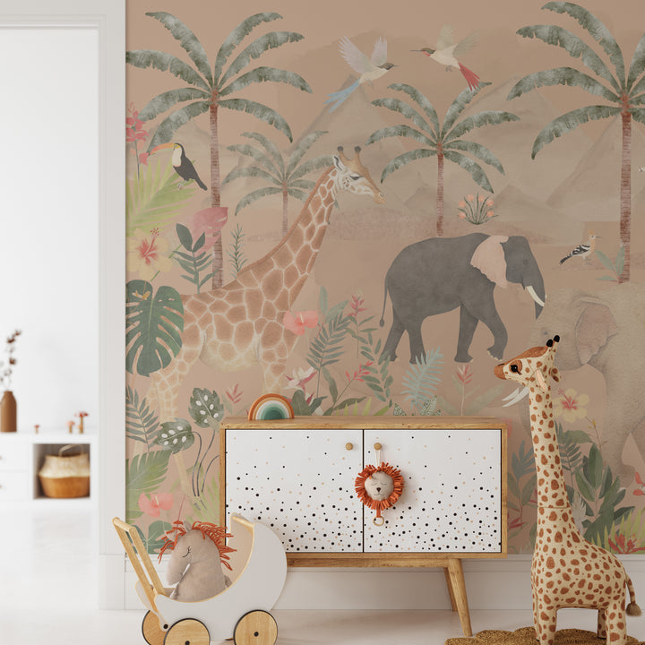 Boho Wild Safari Mural