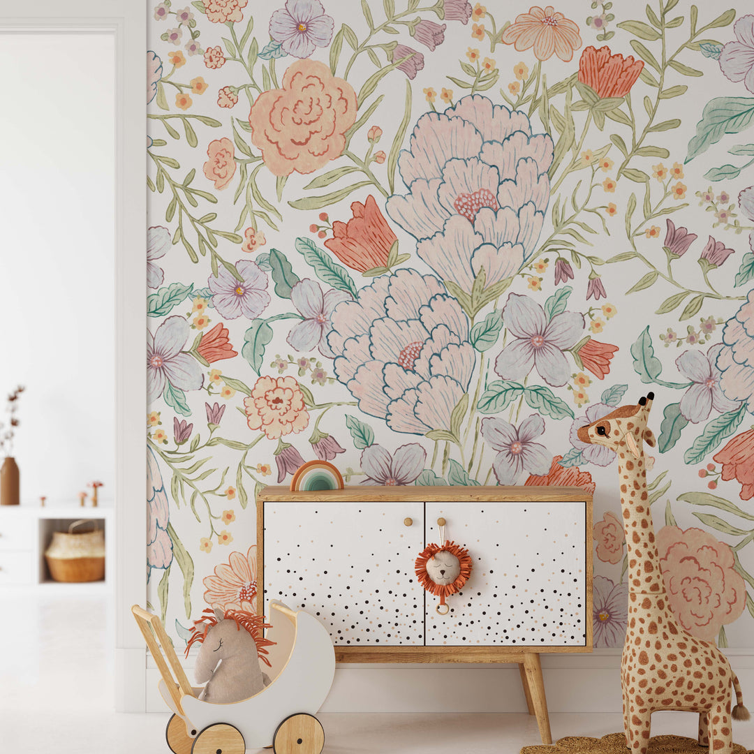 Dreamy Meadow Flowers Wallpaper Mural