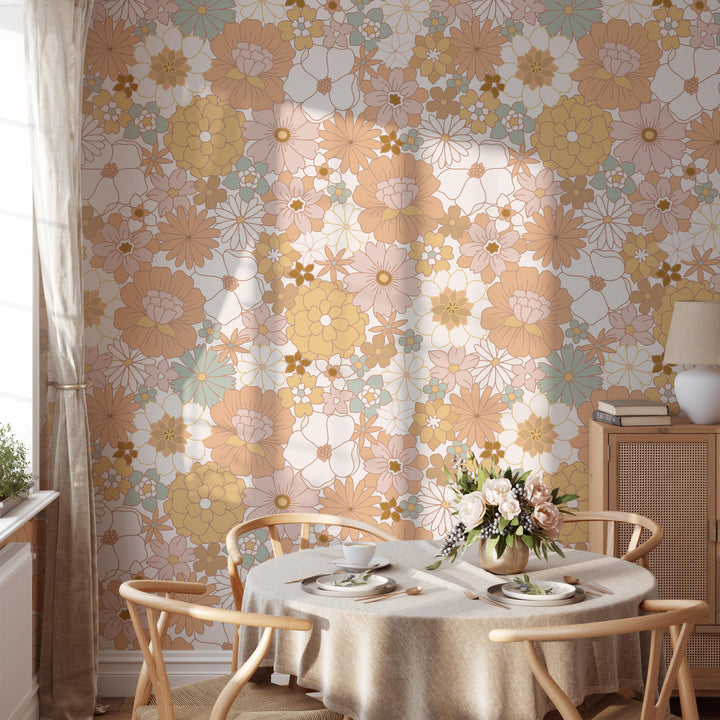 Vintage Floral Retro Mural