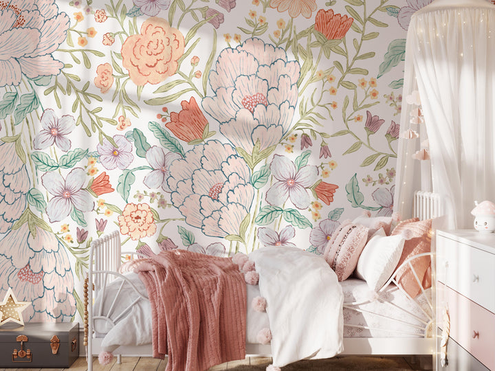 Dreamy Meadow Flowers Wallpaper Mural