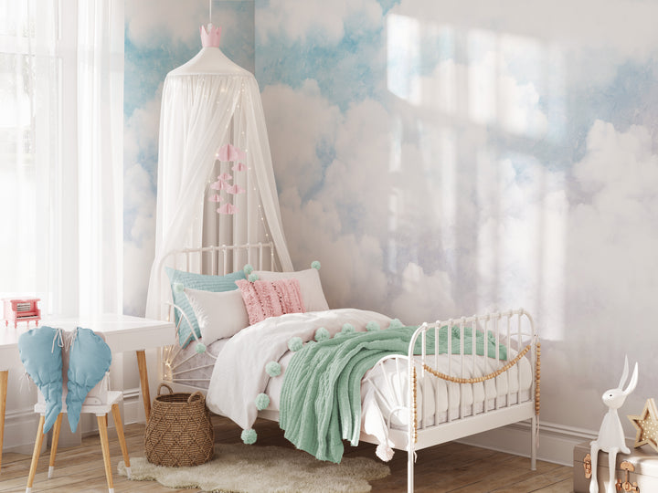 Light Blue and Mauve Vintage Cloud