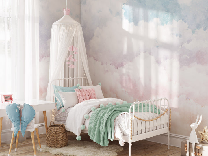 Rainbow Rustic Clouds Mural