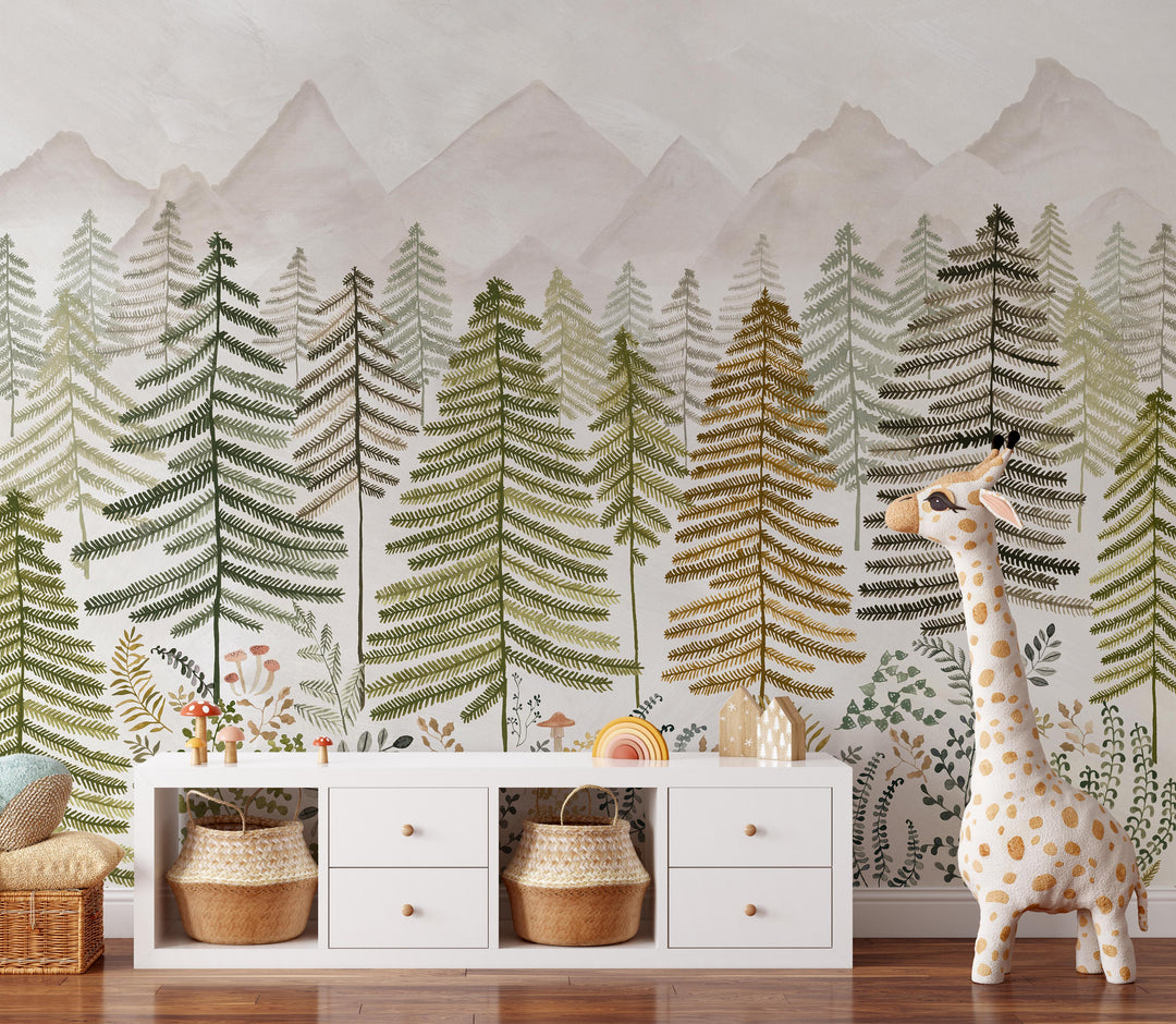 Scandinavian Forest Mural