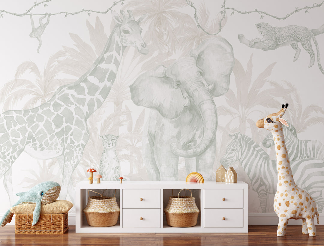 Gentle Safari Wallpaper Mural