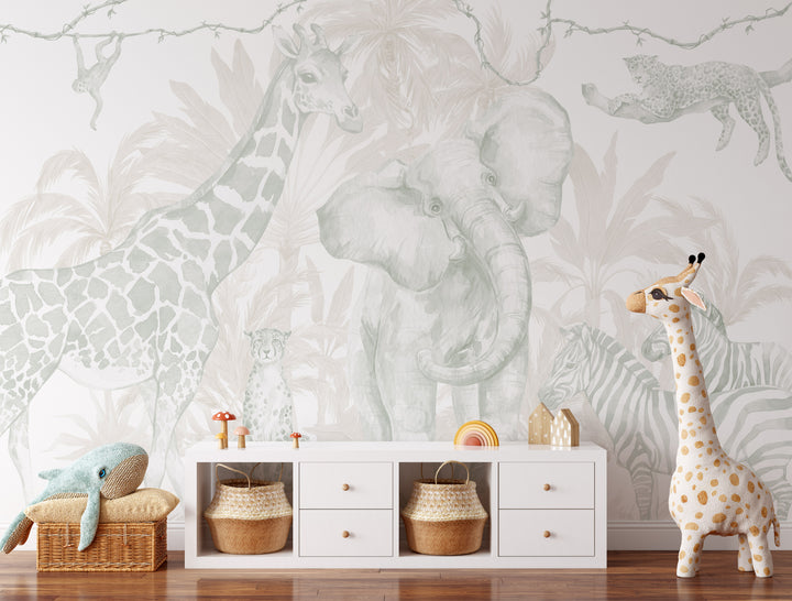 Gentle Safari Wallpaper Mural