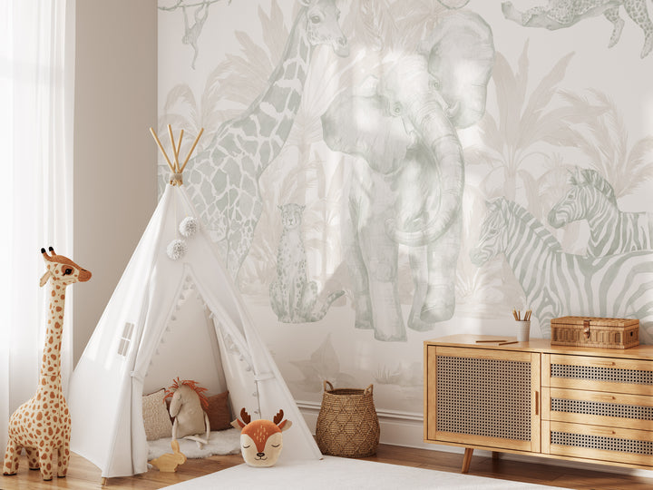 Gentle Safari Wallpaper Mural
