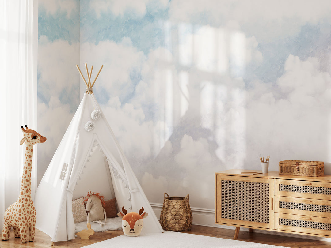 Light Blue and Mauve Vintage Cloud