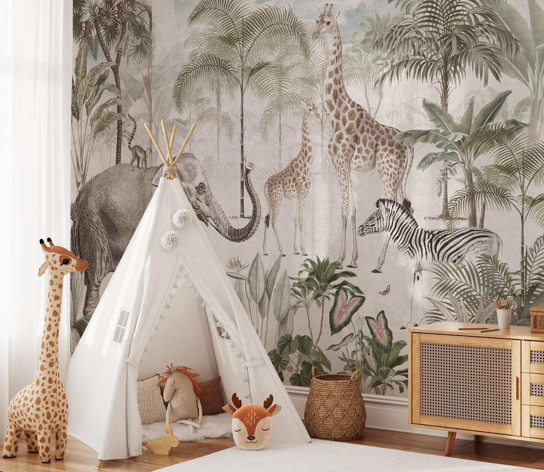 Vintage Safari Mural