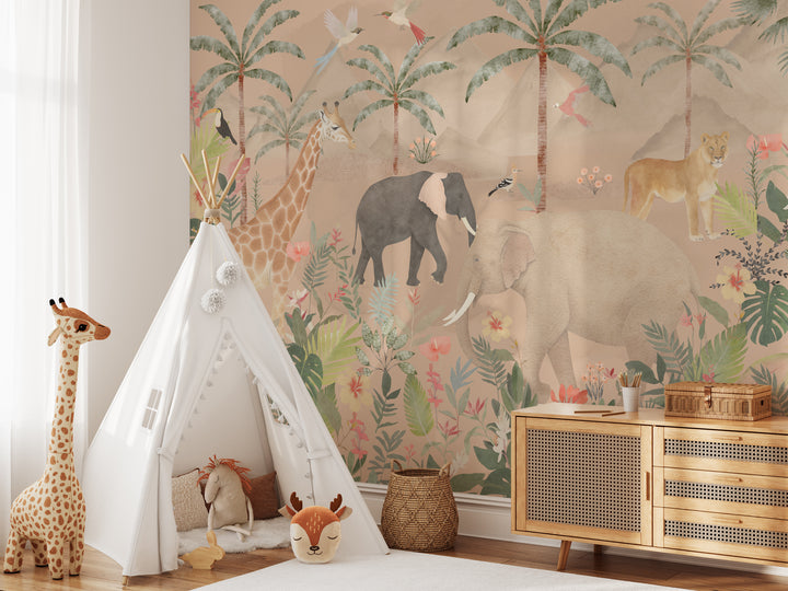 Boho Wild Safari Mural