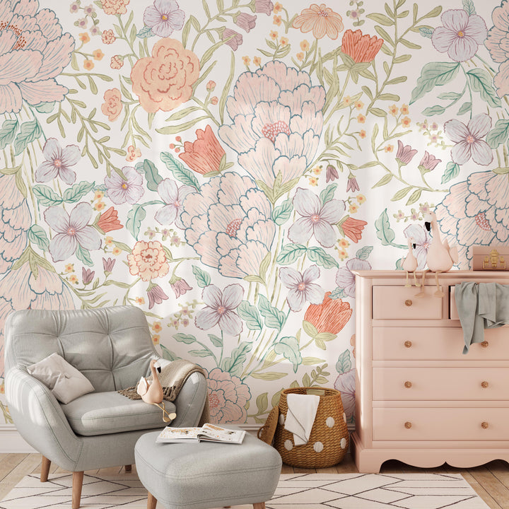 Dreamy Meadow Flowers Wallpaper Mural