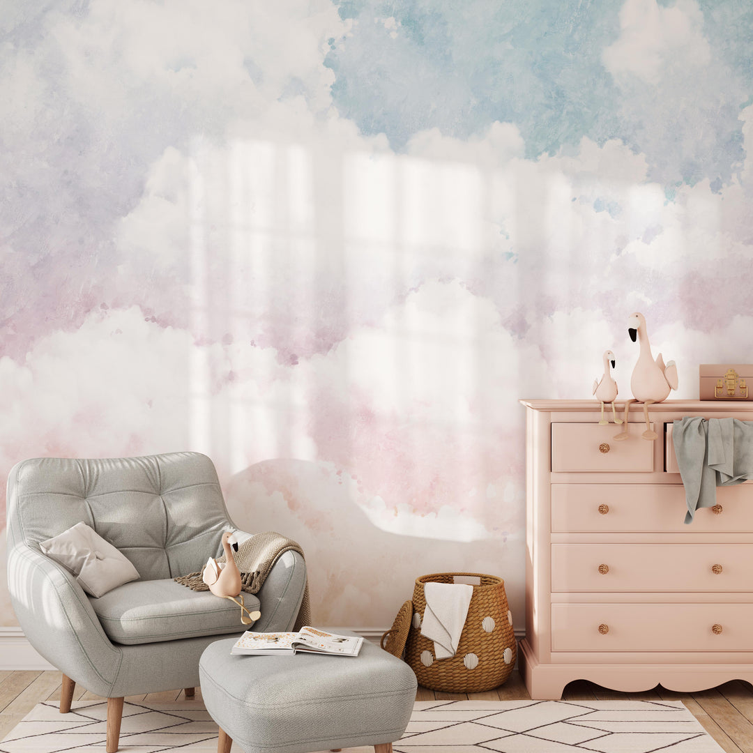 Rainbow Rustic Clouds Mural