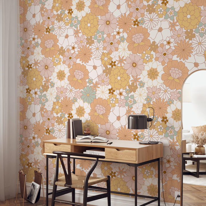Vintage Floral Retro Mural